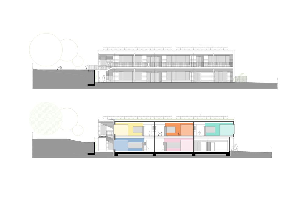 Ansicht SÜD I Schnitt 1-1